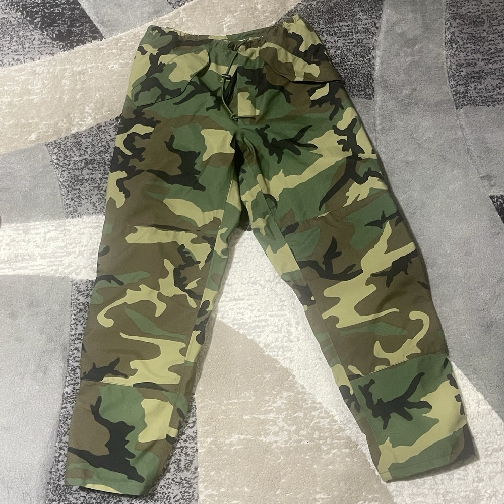 Military Pants‎ Medium Long Trousers Extended Cold Weather Woodland Camo Goretex